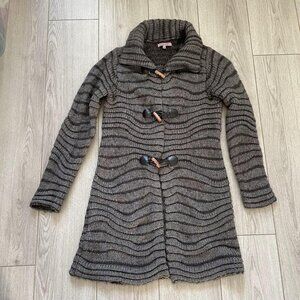 Hekla & Co. Women's Gray Knitted Acrylic Long Sleeve Cardigan Sweater Size M